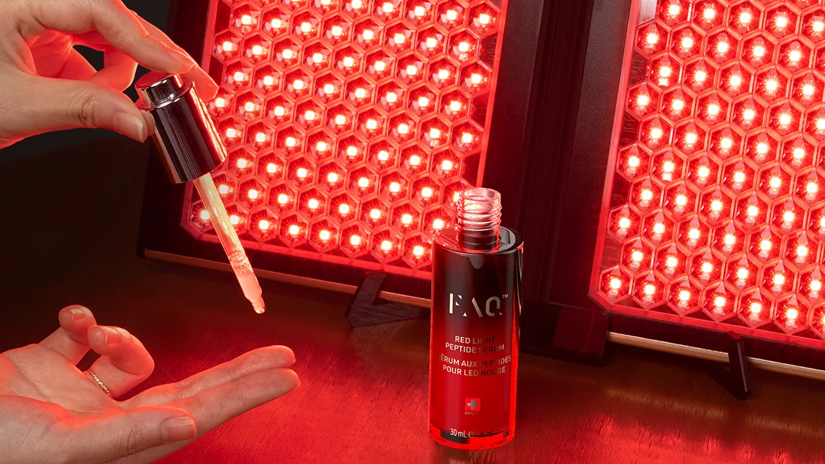 FAQ red light panel and peptide serum